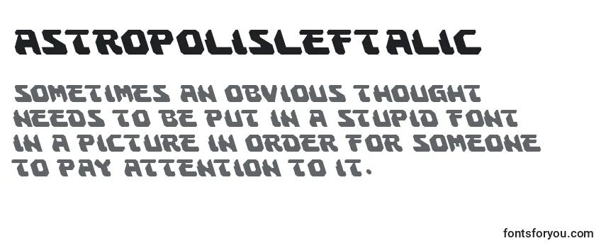 Review of the AstropolisLeftalic Font