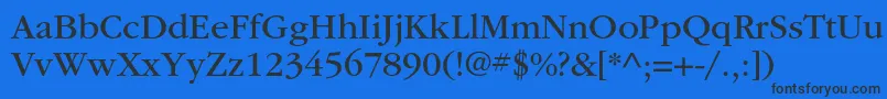 フォントItcgaramondstdBk – 黒い文字の青い背景
