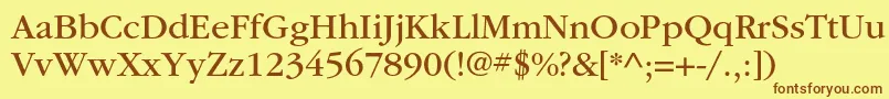 ItcgaramondstdBk Font – Brown Fonts on Yellow Background