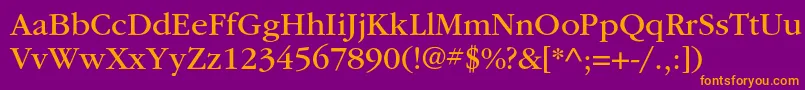 ItcgaramondstdBk Font – Orange Fonts on Purple Background