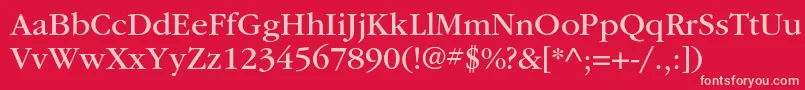 ItcgaramondstdBk Font – Pink Fonts on Red Background