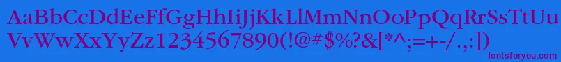 ItcgaramondstdBk Font – Purple Fonts on Blue Background