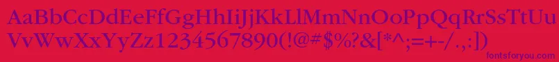 ItcgaramondstdBk Font – Purple Fonts on Red Background