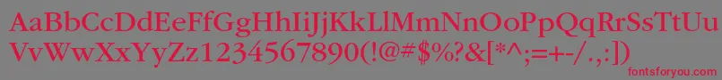 フォントItcgaramondstdBk – 赤い文字の灰色の背景