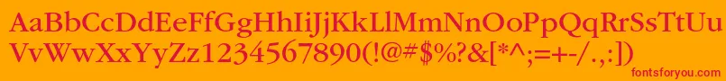 ItcgaramondstdBk Font – Red Fonts on Orange Background