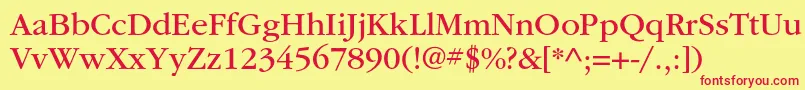 ItcgaramondstdBk Font – Red Fonts on Yellow Background