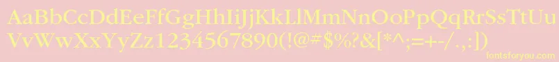 ItcgaramondstdBk-Schriftart – Gelbe Schriften auf rosa Hintergrund