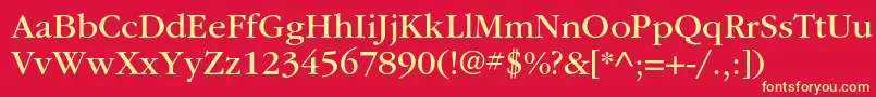 ItcgaramondstdBk Font – Yellow Fonts on Red Background