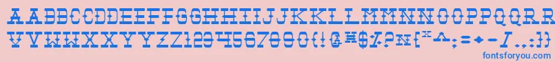 TombstoneExpanded Font – Blue Fonts on Pink Background