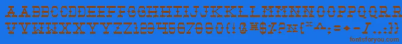 Fonte TombstoneExpanded – fontes marrons em um fundo azul