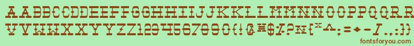 TombstoneExpanded Font – Brown Fonts on Green Background