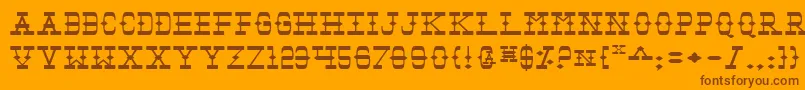 TombstoneExpanded Font – Brown Fonts on Orange Background