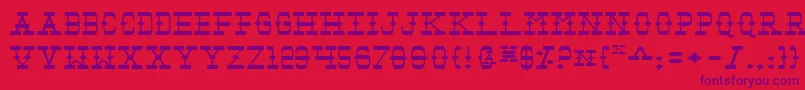 Czcionka TombstoneExpanded – fioletowe czcionki na czerwonym tle