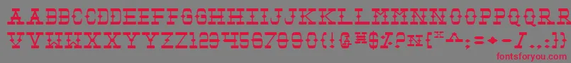 TombstoneExpanded Font – Red Fonts on Gray Background