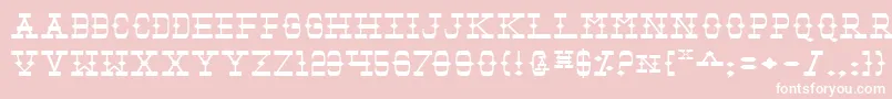 TombstoneExpanded Font – White Fonts on Pink Background