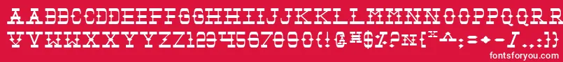 TombstoneExpanded Font – White Fonts on Red Background
