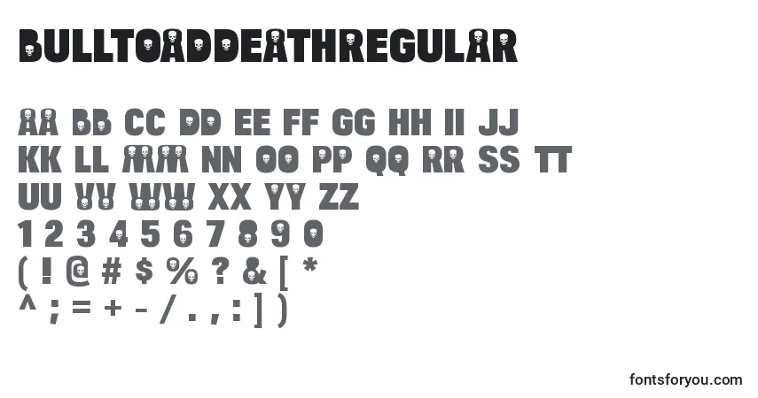 Schriftart BulltoaddeathRegular – Alphabet, Zahlen, spezielle Symbole