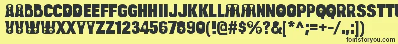 BulltoaddeathRegular Font – Black Fonts on Yellow Background