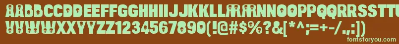 BulltoaddeathRegular Font – Green Fonts on Brown Background