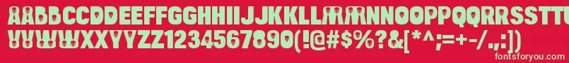 BulltoaddeathRegular Font – Green Fonts on Red Background