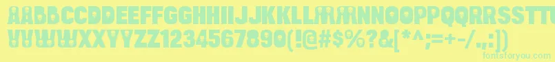BulltoaddeathRegular Font – Green Fonts on Yellow Background