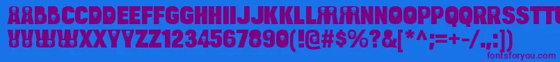 BulltoaddeathRegular Font – Purple Fonts on Blue Background