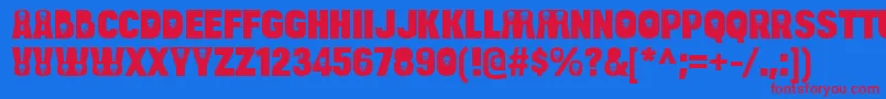 BulltoaddeathRegular Font – Red Fonts on Blue Background