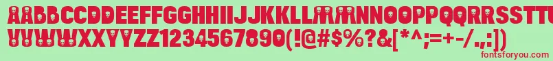 BulltoaddeathRegular Font – Red Fonts on Green Background