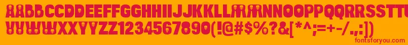 BulltoaddeathRegular Font – Red Fonts on Orange Background