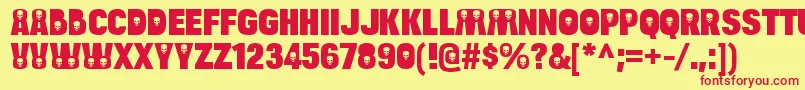 BulltoaddeathRegular Font – Red Fonts on Yellow Background