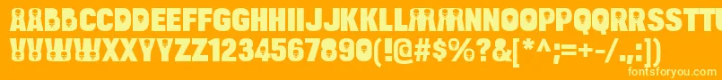 BulltoaddeathRegular Font – Yellow Fonts on Orange Background