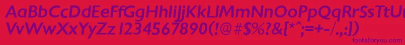 ChantillyserialMediumItalic Font – Purple Fonts on Red Background