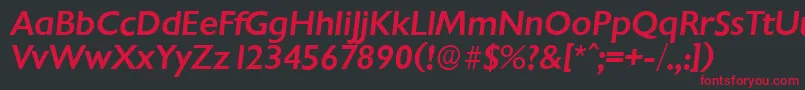 ChantillyserialMediumItalic Font – Red Fonts on Black Background
