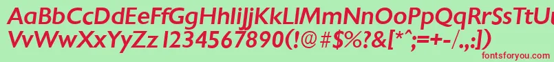 ChantillyserialMediumItalic Font – Red Fonts on Green Background