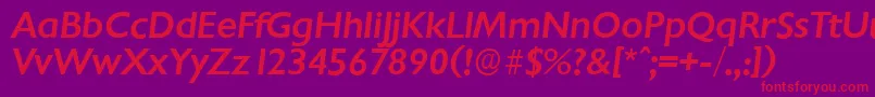 Czcionka ChantillyserialMediumItalic – czerwone czcionki na fioletowym tle
