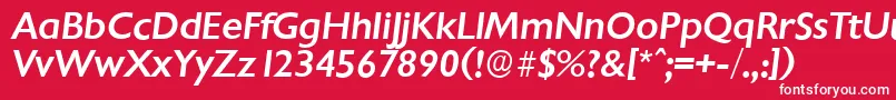 ChantillyserialMediumItalic Font – White Fonts on Red Background