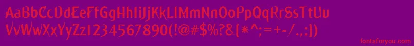 Ming Font – Red Fonts on Purple Background