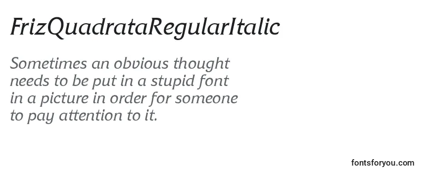 FrizQuadrataRegularItalic Font