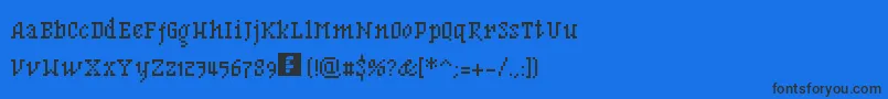 BfMnemonikaRegular Font – Black Fonts on Blue Background