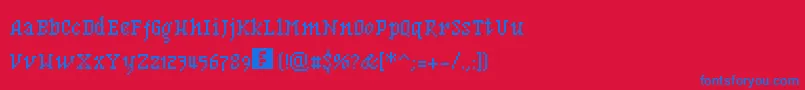 Шрифт BfMnemonikaRegular – синие шрифты на красном фоне