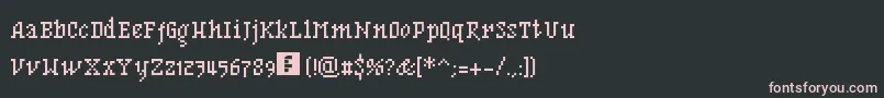 Шрифт BfMnemonikaRegular – розовые шрифты на чёрном фоне