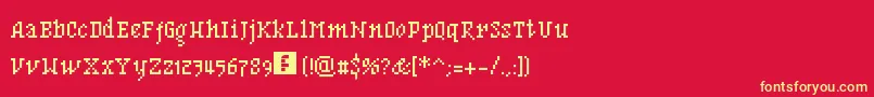 BfMnemonikaRegular Font – Yellow Fonts on Red Background