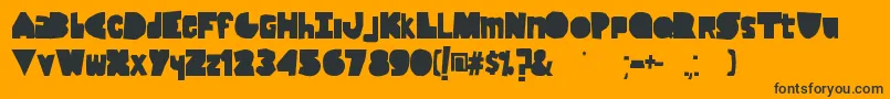 LackOfLuck-Schriftart – Schwarze Schriften auf orangefarbenem Hintergrund