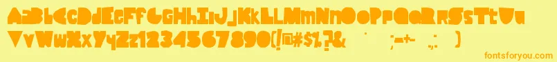 Fonte LackOfLuck – fontes laranjas em um fundo amarelo