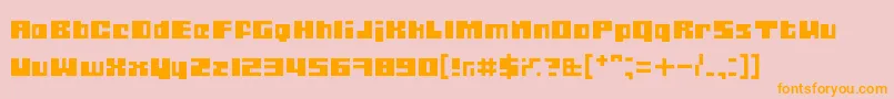 Gubblablo-Schriftart – Orangefarbene Schriften auf rosa Hintergrund