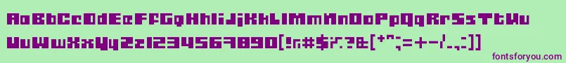 フォントGubblablo – 緑の背景に紫のフォント