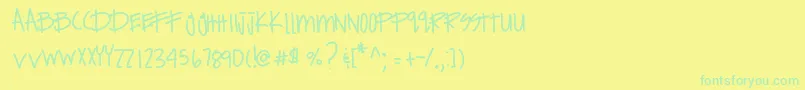 Expensivehabits Font – Green Fonts on Yellow Background