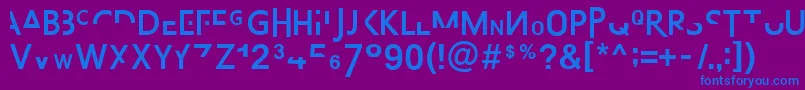 Czcionka AbsurdsansFp – niebieskie czcionki na fioletowym tle