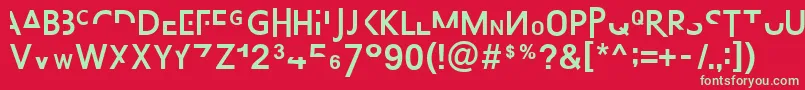 AbsurdsansFp Font – Green Fonts on Red Background