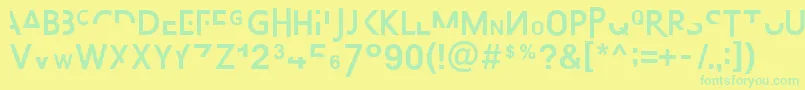 AbsurdsansFp Font – Green Fonts on Yellow Background